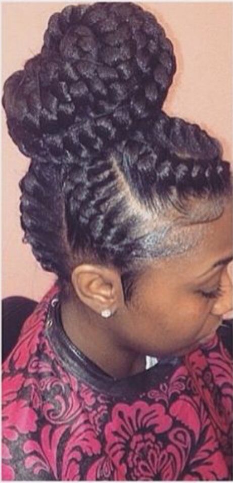 Braided Bun Models For Long Black Hair